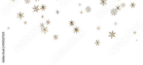 Glistening Snow Shower: Striking 3D Illustration Showcasing Falling Holiday Snowflakes