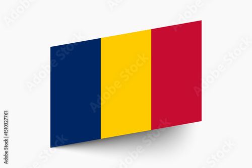 Flag of Chad. Chad flag official colors tilted icon digital vector illustration design.