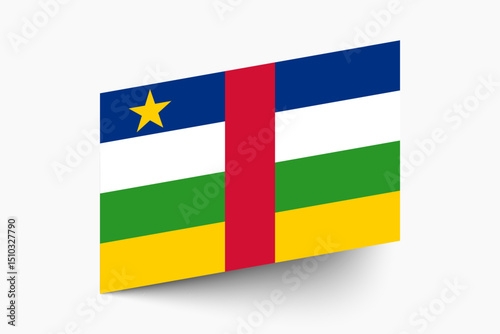 Flag of Central African Republic. Central African Republic flag official colors tilted icon digital vector illustration design.