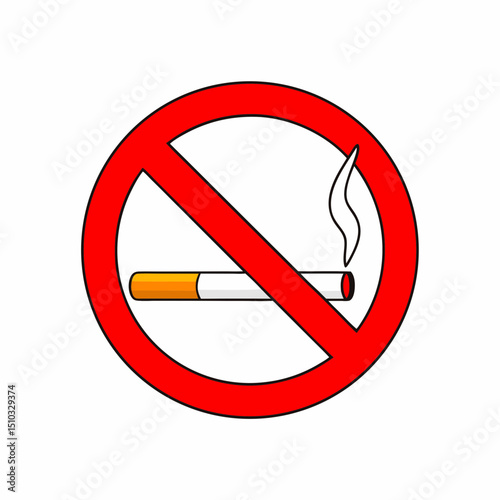 No Smoking Sign Vector Illustration.
