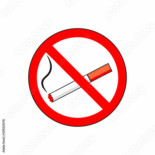No Smoking Sign Vector Illustration.