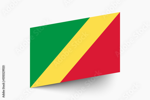 Flag of Congo. Congo flag official colors tilted icon digital vector illustration design.