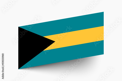 Flag of Bahamas. Bahamas flag official colors tilted icon digital vector illustration design.