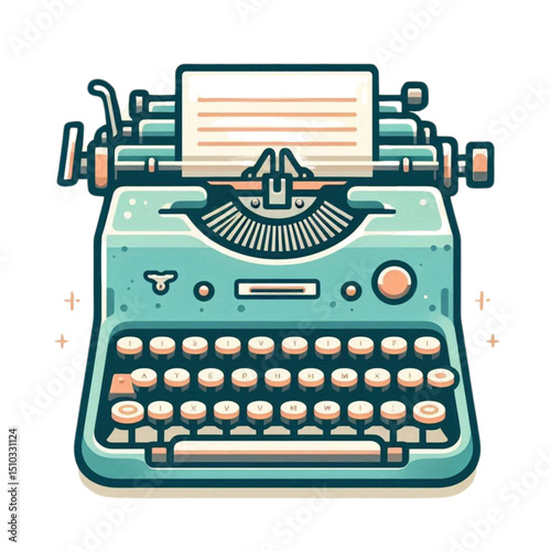 vintage typewriter vector illustration