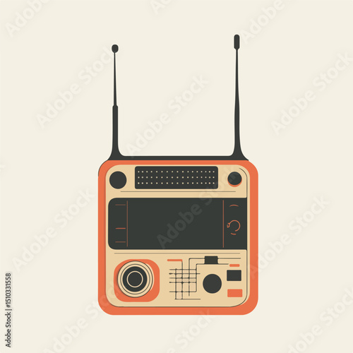 Vintage Communication Design Illustration with Retro Style Elements for Graphic Design Projects