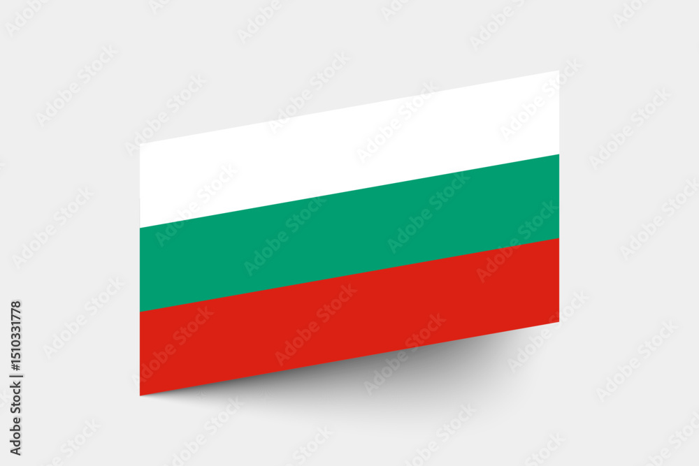 Obraz premium Flag of Bulgaria. Bulgaria flag official colors tilted icon digital vector illustration design.