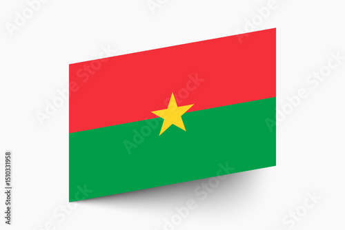 Flag of Burkina Faso. Burkina Faso flag official colors tilted icon digital vector illustration design.