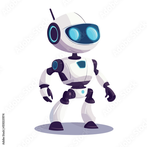 Advanced Robot Technology with Automated Intelligence in a Futuristic Setting