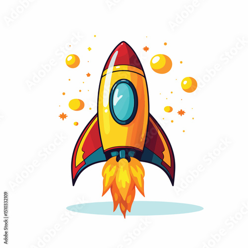 Innovative Rocket Startup Symbol Vector Illustration Isolated on White Background