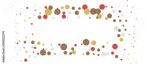  Colorful assorted confetti with serpentine on white