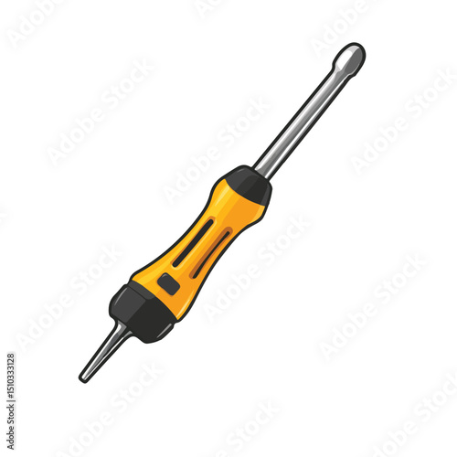 Professional Screwdriver Repair Tool Pictogram Vector Illustration for Technical Projects
