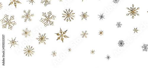 Abstract Gold Star Falling Soft Focus Background, 3D rendering.
