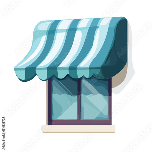 Modern Shop Canopy Innovative Style Icon Vector Illustration