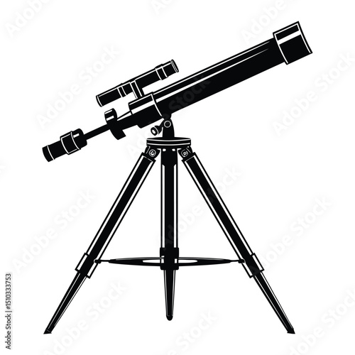 Telescope silhouette vector art, icon, and graphic