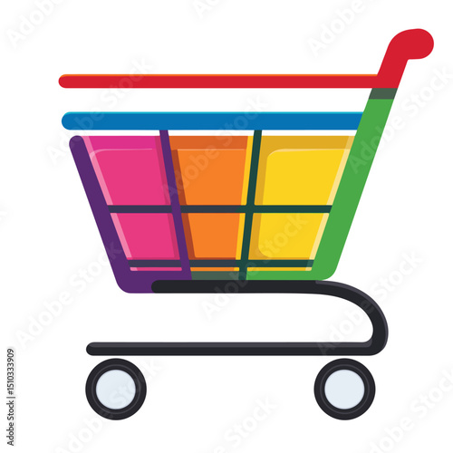 Professional Shopping Cart Icon Vector Illustration for Online Retail Websites