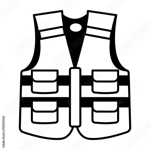 An icon of a safety jacket designed in doodle style
