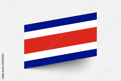 Flag of Costa Rica. Costa Rica flag official colors tilted icon digital vector illustration design.