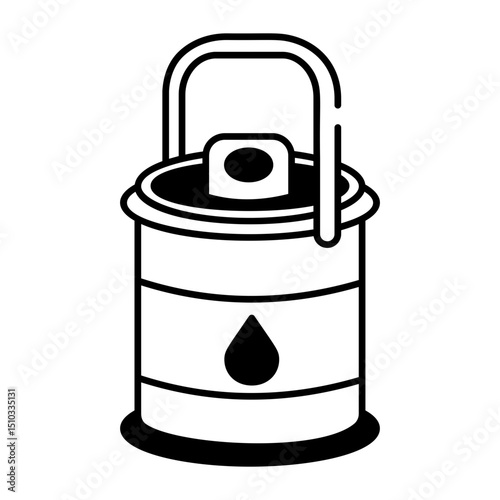 A doodle style icon depicting an oil can design
