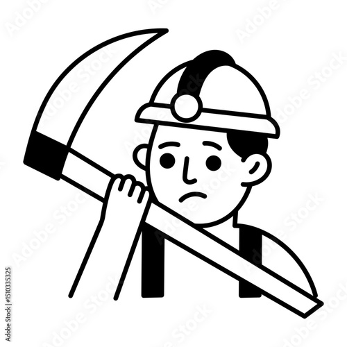 A hand drawn style icon depicting a miner tool
