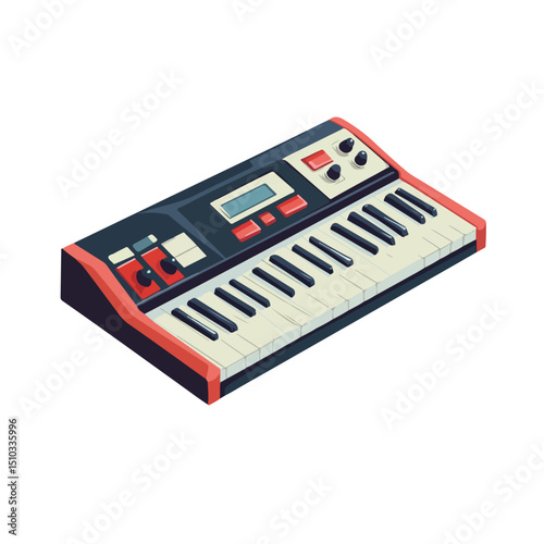 Professional Music Keyboard Instrument Vector Illustration Isolated Design