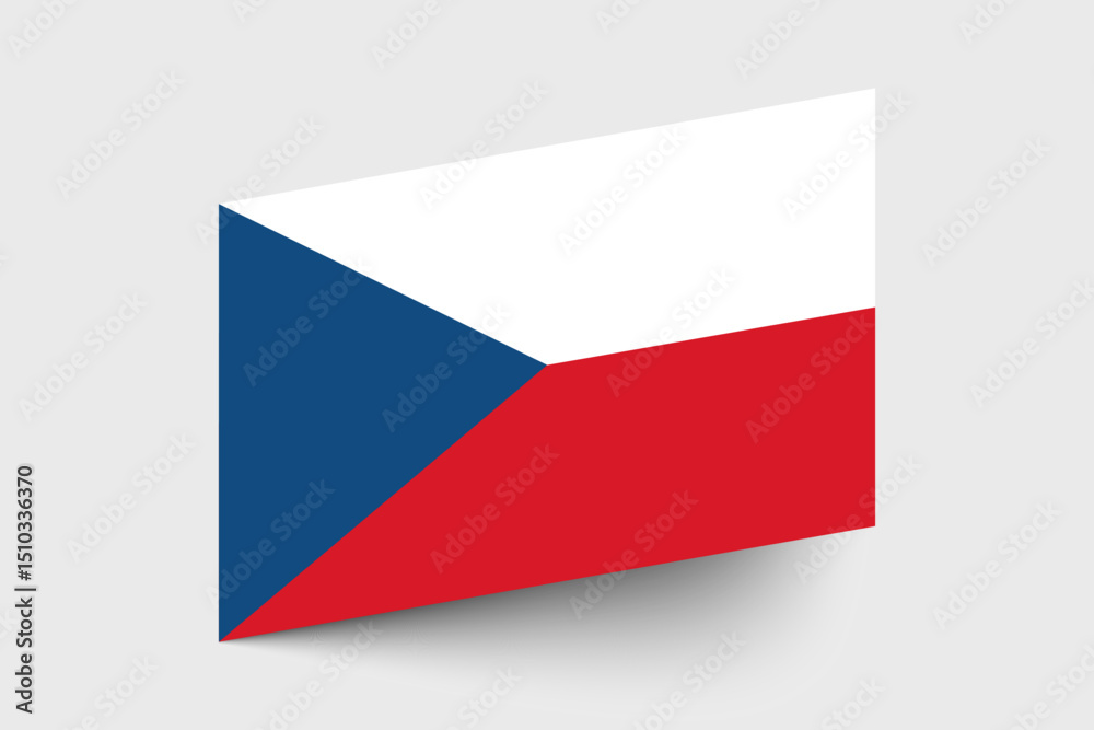Flag of Czech. Czech flag official colors tilted icon digital vector illustration design.