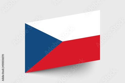 Flag of Czech. Czech flag official colors tilted icon digital vector illustration design.