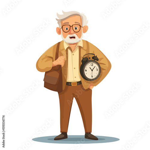 Elderly Man with Alzheimer's Disease Showing Signs of Confusion and Alarm
