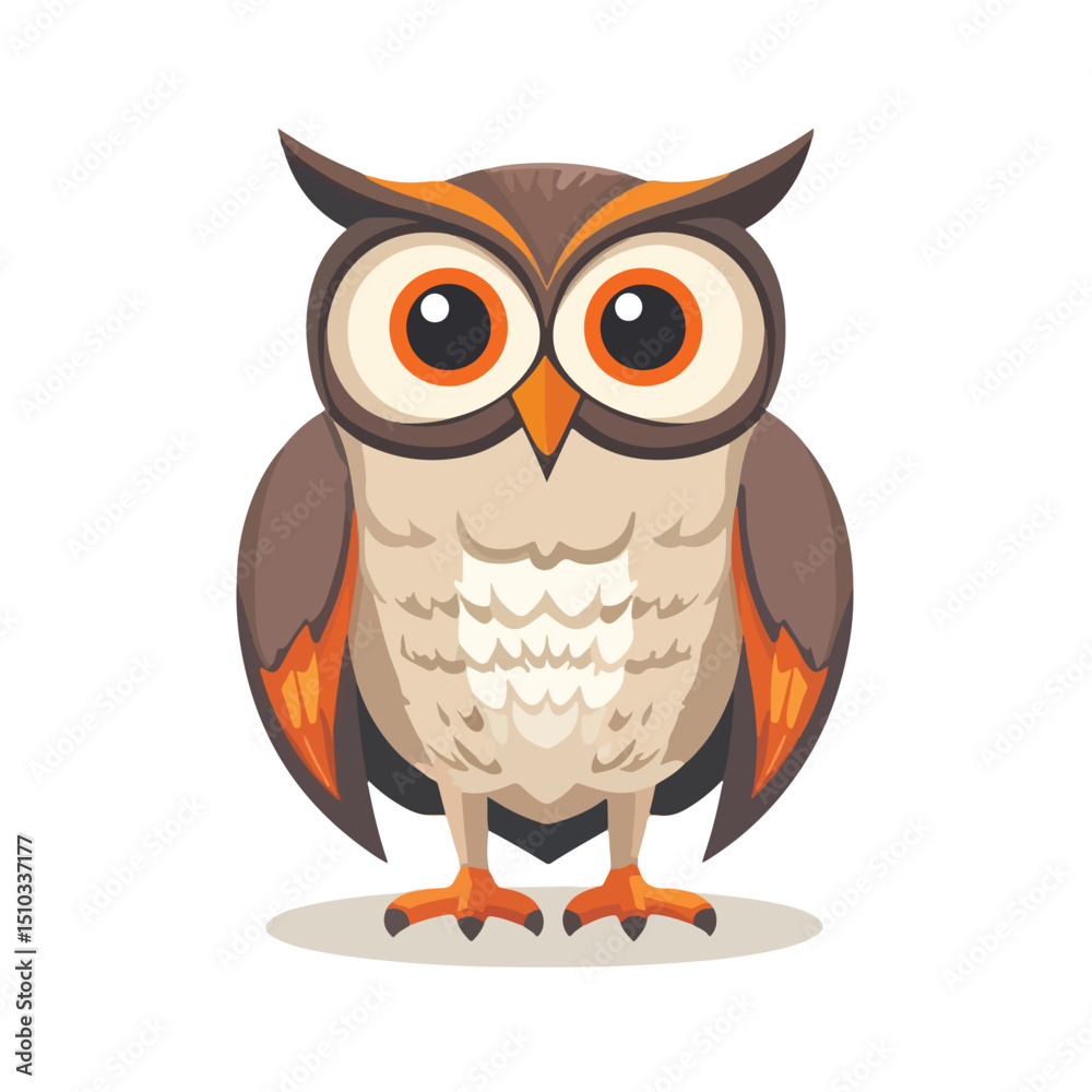 Fototapeta premium Detailed Owl Icon Design Vector Illustration on White Background for Graphic Design Projects