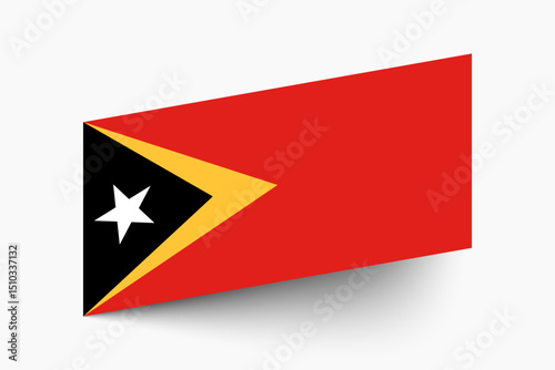 Flag of East Timor. East Timor flag official colors tilted icon digital vector illustration design.
