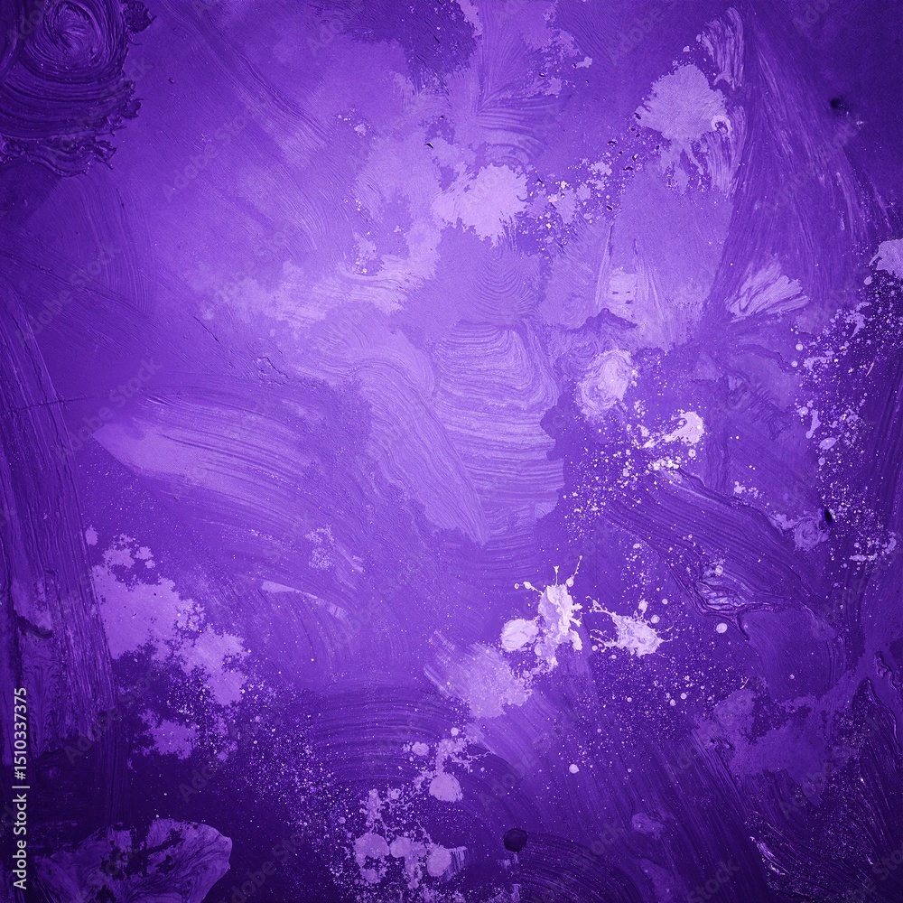 Fototapeta premium A vibrant purple paint background featuring various shades, creating a textured, artistic feel with subtle brush strokes and a glossy finish.