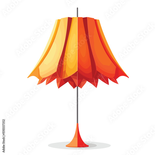 Modern Paper Lamp Isolated Vector Illustration for Interior Decoration Design