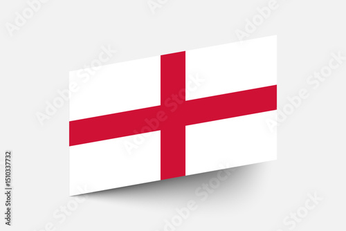 Flag of England. England flag official colors tilted icon digital vector illustration design.