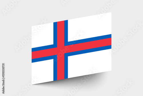 Flag of Faroe Islands. Faroe Islands flag official colors tilted icon digital vector illustration design.