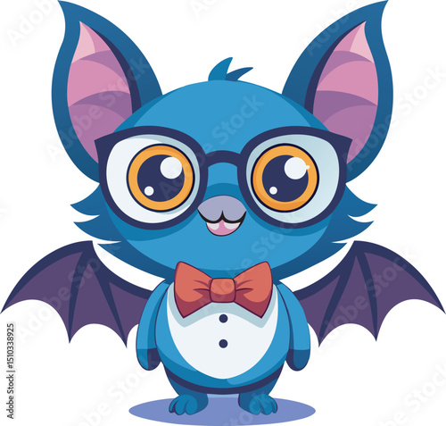 Geeky Bat Halloween t shirt Design with Bowtie and Glasses for Spooky Season