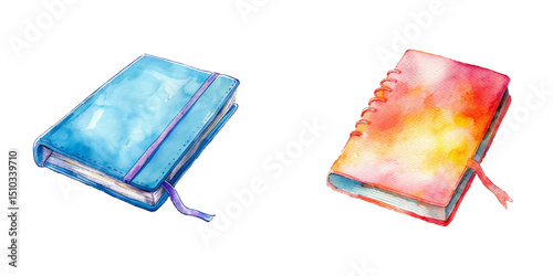 cute notebook watercolor vector illustration