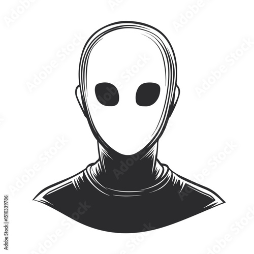 Anonymous Prisoner Avatar in Monochrome Vector for Professional Use