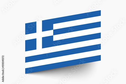 Flag of Greece. Greece flag official colors tilted icon digital vector illustration design.