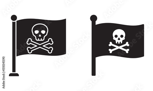 Pirate Flag Icons flat vector icon for apps and website.