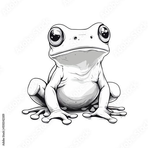 Fox Sitting Side View Illustration
