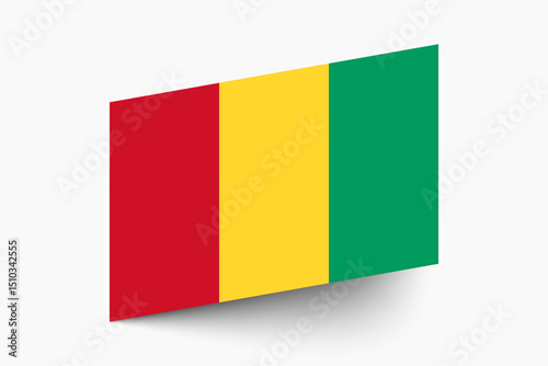 Flag of Guinea. Guinea flag official colors tilted icon digital vector illustration design.