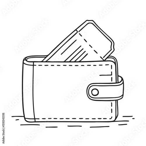 A ticket peeking from a wallet, slightly bent
