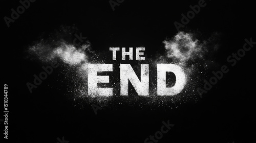 The end is a black and white image with a white lettering that says 