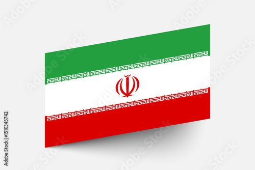 Flag of Iran. Iran flag official colors tilted icon digital vector illustration design.