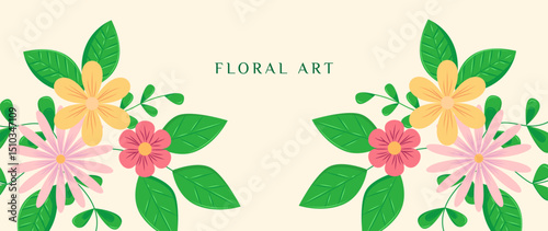 Abstract floral art background. Design illustration for wallpaper, banner, print, poster, cover, greeting and invitation card.