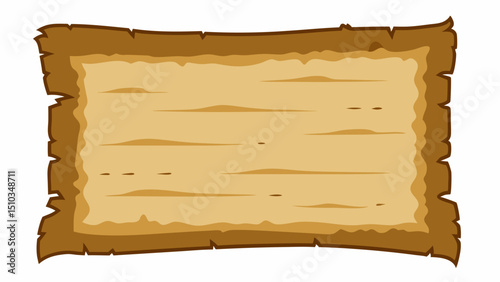 Ancient Parchment Scroll with Torn Edges for Message Display, Old Paper Texture