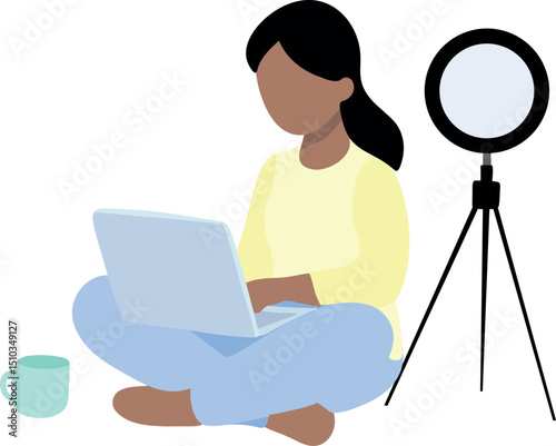 Blogger with Laptop