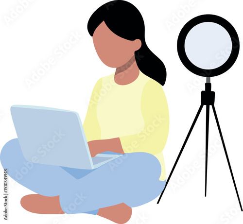 Blogger with Laptop