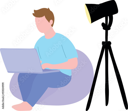 Blogger with Laptop