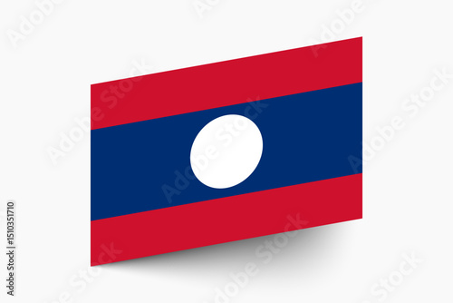 Free Download Flag of Laos. Laos flag official colors tilted icon digital vector illustration design. - GFXLoad