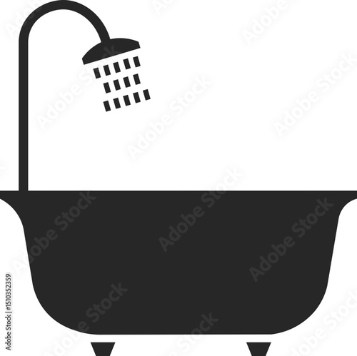 vintage brass ceramic bathtub bath ware icon in dark grey and clear background editable vector illustration